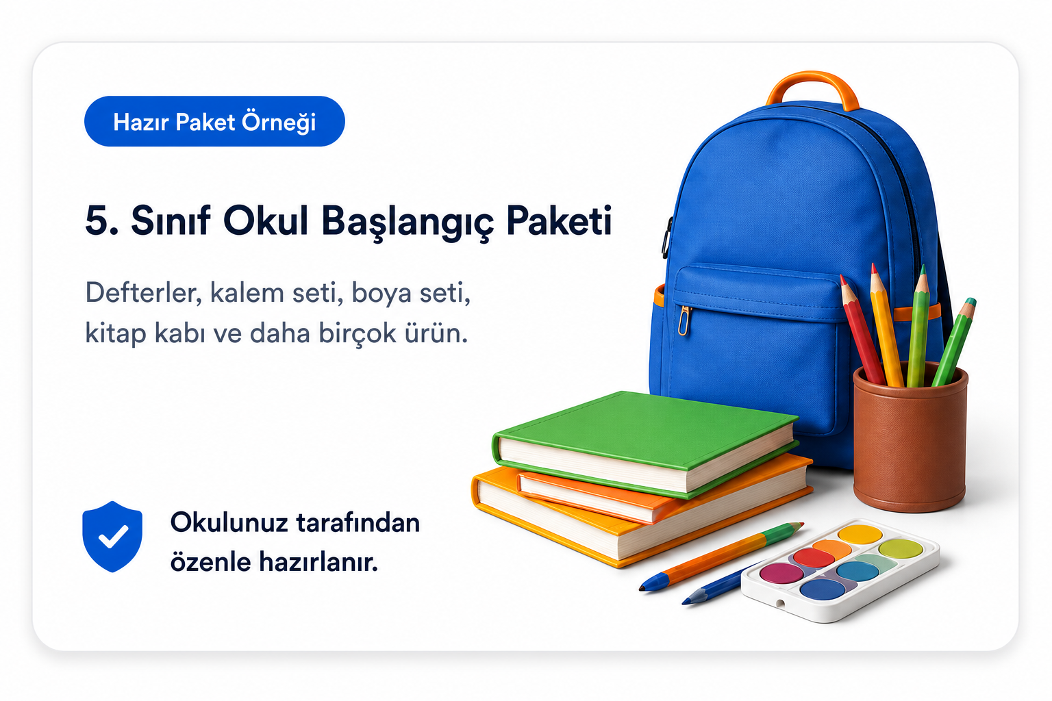 5. Sınıf Okul Başlangıç Paketi örneği